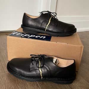Trippen Wallop Black Shoes with gold detail